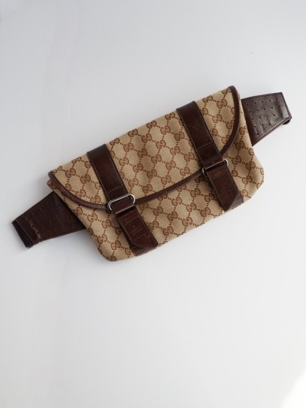 Authentic Preowned Gucci Brown GG Canvas/ Leather Bum Bag